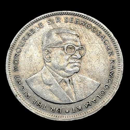 Маурициус 5 Рупија Монета Година Случаен Коко Карактер Африканска Монета 31мм Бакар Никел Км56 Стари