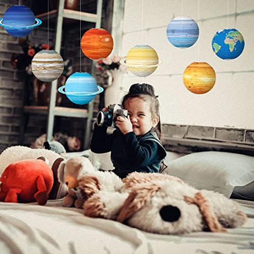 Сончев Систем Планета Хартија Фенери 8 парчиња За Декорација На Детска Соба, Вселенска Забава