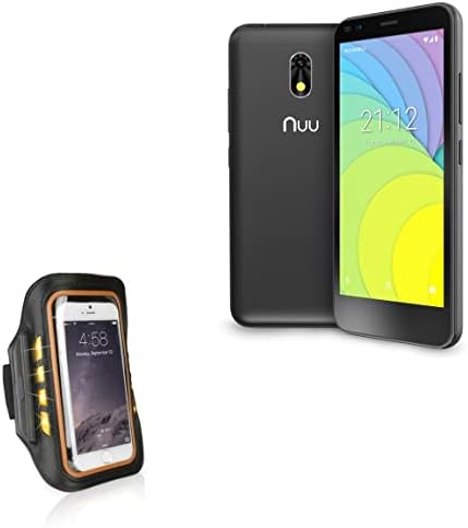 Case Boxwave Case for Nuu Mobile A6L - Jogbrite Sports Armband, висока видлива светлина за безбедност LED тркачи за LED за NUU Mobile A6L, NUU