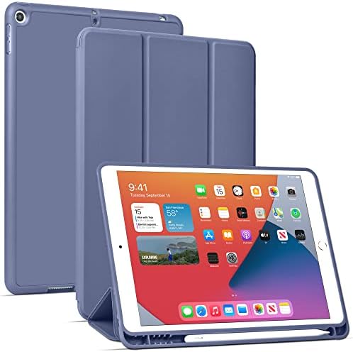 Арае за iPad 10,2 инчи кутија & &, со 2 заштитник на екранот на пакувања [калено стакло] анти гребнатини, лаванда