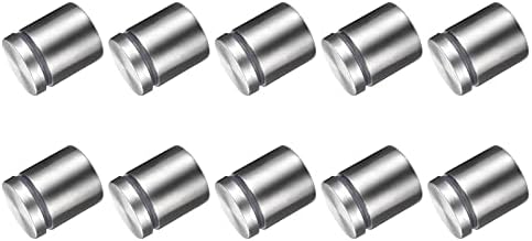 Завртки за знак на знак за металиксиност 9 парчиња, завртки за рекламирање од не'рѓосувачки челик стаклени акрилни нокти - За прикажување на