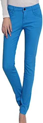 Maiyifu-GJ Womenенски висок половината на половината Слаби фармерки Обичен цврста боја Слим, фит молив, фармерки за слабеење, лифти
