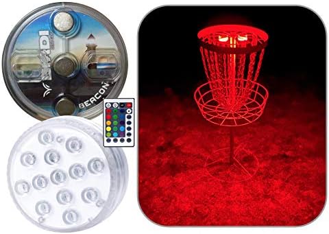 Birdi Disc Golf Beacon -2pack-Магнетски LED диск голф корпа за голф светла-отпорни контролирани вода-водоотпорни-мулти-обоени-сјај дискови