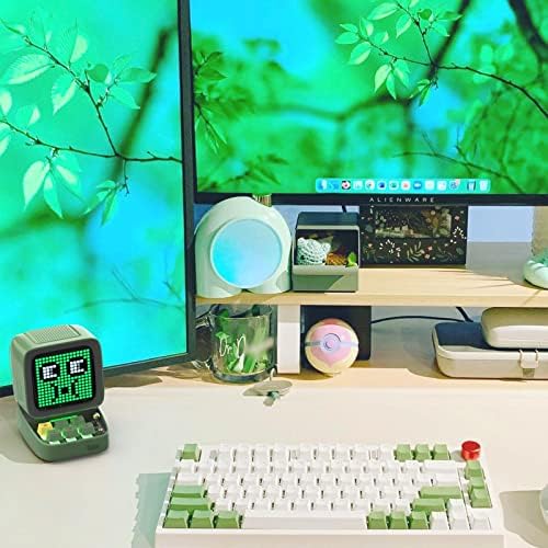 Divoom Ditoo Bluetooth звучник и планета-9 расположение за ламби за игри, декорација на биро за игри со каваи и симпатичен стил RGB LED за девојчиња и момчиња