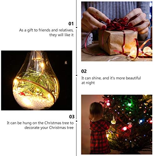 Абаодам 1 компјутер Декор за новогодишна елка, светло со светло сијалици, болни сијалички, висечки декорација