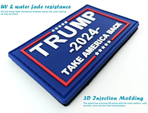 JBCD Trump 2024 Flag Patch Take America Back Tactical Patch - PVC Rubber Hook & Loop Patch Patch
