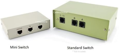 CableSonline Компактен двонасочен RJ45 Ethernet Network копче Метал мини прекинувач кутија