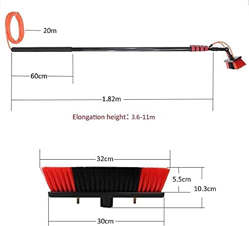 ОМУНИ Четки За Чистење, Продолжен Почист Покрив/Столб За Чистење Прозорци/Телесбруш Со Вода Погоден За Камиони Прозорци Прозорци Стаклени Ѕидови