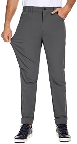 Пули мажи тенок вклопни панталони за голф -фустан Панталони водоотпорна пешачење лесни обични работи рамни предни панталони со џебови