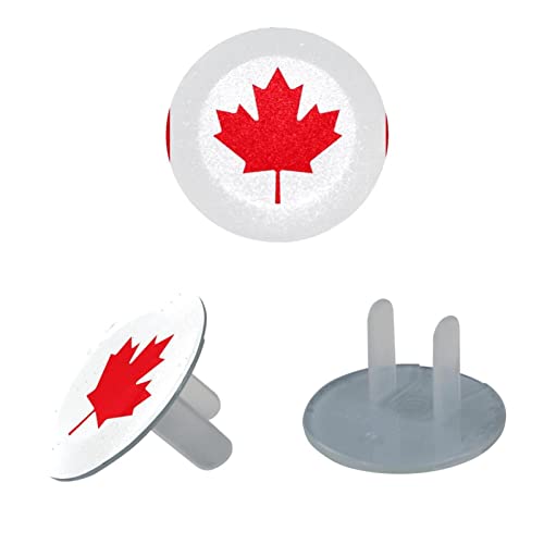 Обвивки на приклучокот за излез 24 пакувања, заштитник на приклучокот со знаме на Канада, пластични приклучоци со 2-погрозени за електрични