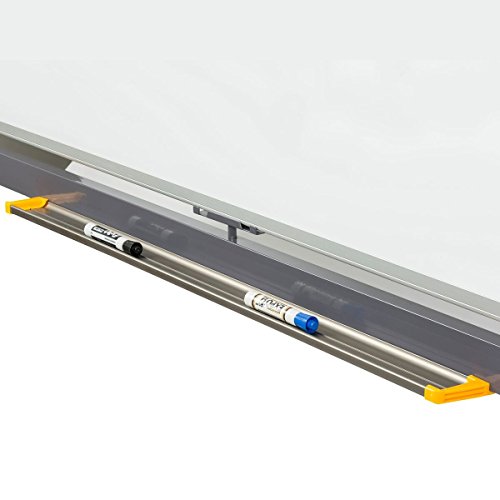 Маркери со суво бришење на Пирингтон Магнетна бела табла- мобилна и реверзибилна со алуминиумска рамка, 72 W x 40 H- за училница, дома