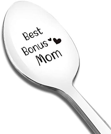 Најдобар бонус мама некогаш лажица врежан смешен подарок за бонус мајка мајка, сладолед чај чај кафе reубовник lубител подароци за мајка