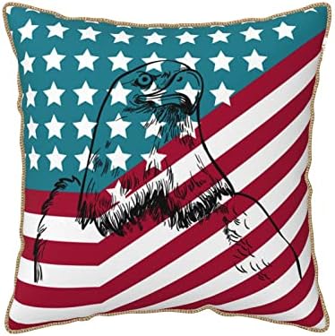 Myshe пакет од 2 кадифени уникатни американско знаме Декоративни плоштади перници Постави софа спална соба автомобил 18 x 18 -инч 45