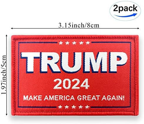 QQSD Trump 2024 Flag Patch Take America Back Tactical Patch Направете Америка одлична повторно закрпи и прицврстувач за јамка, 2 пакувања