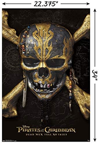 Трендови Меѓународни пирати на Дизни: ДМТНТ - Постер за wallидови на черепот и крстосници, 22.375 „Х 34“, Непознати верзија