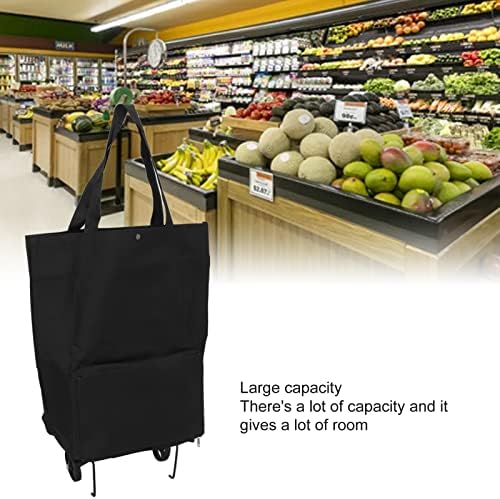 Кошничка количка со тркала, склопувачки колички за количка, преклопување торба за купување со тркала што може да се преклопи количка за еднократна употреба торбич?