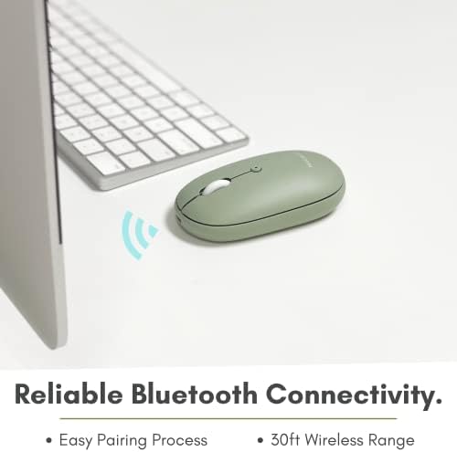 Macally Безжичен Bluetooth Глушец за ЛАПТОП И Десктоп КОМПЈУТЕР-Едноставен Безжичен Bluetooth Глушец На Полнење За Macbook Pro Air, Mac iPad,