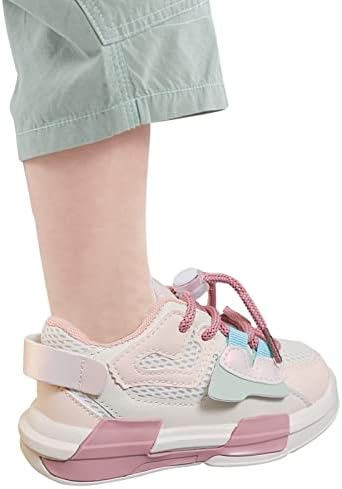 Sgaogew Girl Sneakers со големина 2-3 бебе момчиња девојчиња спортски чевли лесни рамни слатки чевли за одење ленти се лизгаат на пешачка