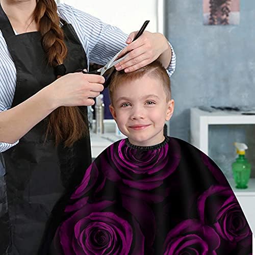 Виолетова Рози Водоотпорен Фризура Кејп за Возрасни &засилувач; Деца Професионални Бербер Кејп Со Прилагодливи Предвремени Затворање 51 x55