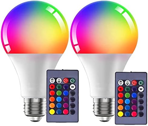 LED Rgbw Светилки За Промена На Бојата Со Далечинска, Затемнета База На Завртки E26, 7 Вати Повеќебојни+Бели За Украсување На Домот, Спална Соба, Сцена и Забава