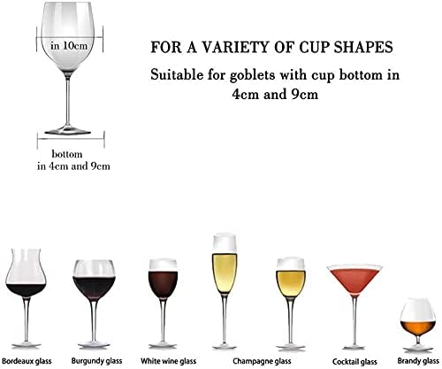 DVTEL метално вино за чаша, решетка за вино, закачалка за вино, решетка за вино за лавици за стакло
