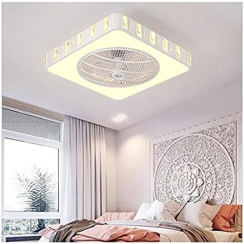 Yangbo тивок тавански вентилатор светло модерна тавана таванот светло кристално декоративно акрилно LED осветлување затемнето
