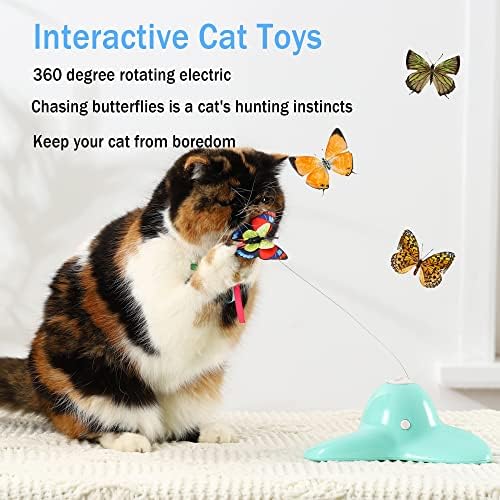 Сухако 18 Спакувајте Играчки За Мачки Интерактивна Играчка За Мачки Со Пеперутка Автоматски Електрични Ротирачки Играчки За Мачиња,