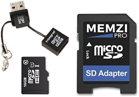 MEMZI PRO 16gb Класа 10 90MB / s Микро Sdhc Мемориска Картичка Со Sd Адаптер и Микро USB Читач За Samsung Galaxy Express Prime,