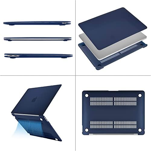 Mosiso компатибилен со MacBook Air 13 Inch Case 2018-2020 Rlease A2337 M1 A2179 A1932, Пластична тврда школка и вертикална торба за ракави со џеб и тастатура за заштита на тастатурата и торба за з