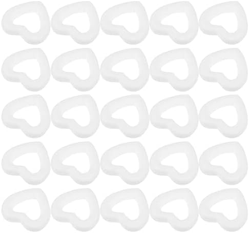 Fomiyes 50pcs пена срца форма занает занаетчиски срца занаетчиски пена топки бели срца форма пена 3Д моделирање за DIY в Valentубените цвеќиња кои организираат занаети