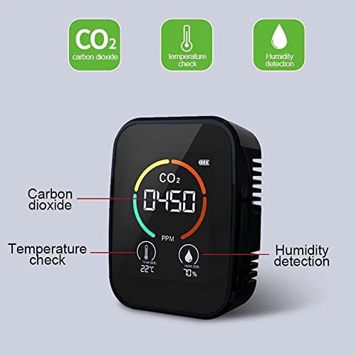 MXIAOXIA 5 IN1 CO2 Метар Дигитална температура Тестер Тестер за влажност Монитор за квалитет на воздухот Мултифункционален тестер за детектор на јаглерод диоксид