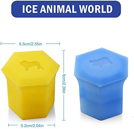 Производител на храна мраз облик 2 парчиња сад за мувла мраз животно силикон 3Д кујна ， јадење и бар коцки од не'рѓосувачки челик за вино