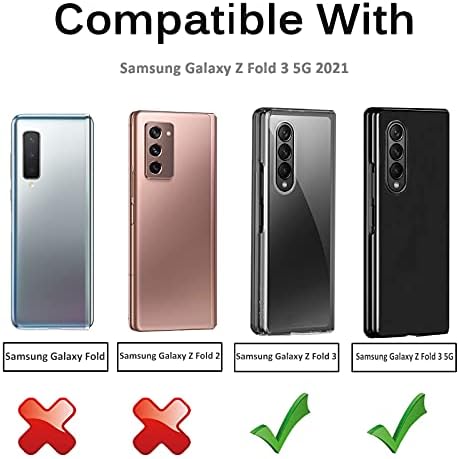 Компатибилен Со Miimall Samsung Galaxy Z Fold 3 Кожна Футрола Мека СТП Шарена Мека Стп Кожа Жени Мажи Kickstand Магнетни Паричник Браник