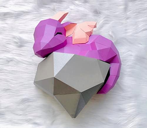 Acerevolution Dragon Paper Craft, 3D Kit Dragon Kit, DIY хартиени шаблони, животински оригами wallиден декор, украс за хартија, хартија скулптура, геометриски хартија, а не завршен модел