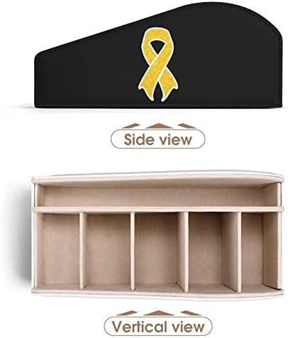 Носител на далечинска контрола на рак на детска рак со 6 оддели PU кожа далечински организатор за складирање кутија за домашна канцеларија