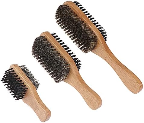 Дијакси дрвена чешел мажи четка за коса - природна четка од дрвена бранова брада за машка, четка за коса од брада за кратка, долга, густа, виткана,