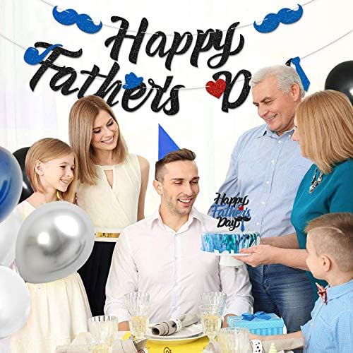 Сет за украси на Денот на Денот на таткото на Левфла, сет, балони за балони на татко, сет за топери за торта, 2023 шармантен Ден на тато, фото штанд, реквизити, партија за