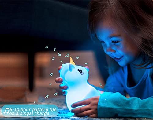 Lumipets, Kids Night Light, Play Music, Силиконска расадник светло за бебе и дете, незгодно ноќно светло за детска соба, животински ноќни светла