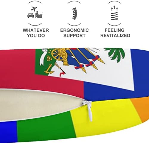 Лгбт Гордост Хаити Знаме Перница За Вратот Во Форма На Буквата У Мемориска Пена Перница За Поддршка На Главата За Патувања За Жени