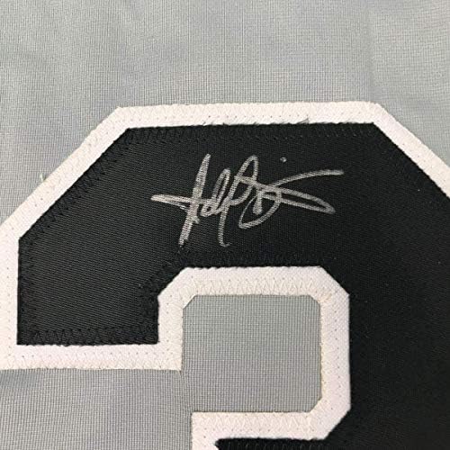 Врамен автограмиран/потпишан Харолд Бејнс 33х42 Чикаго Греј Бејзбол дрес Бекет Бас Коа