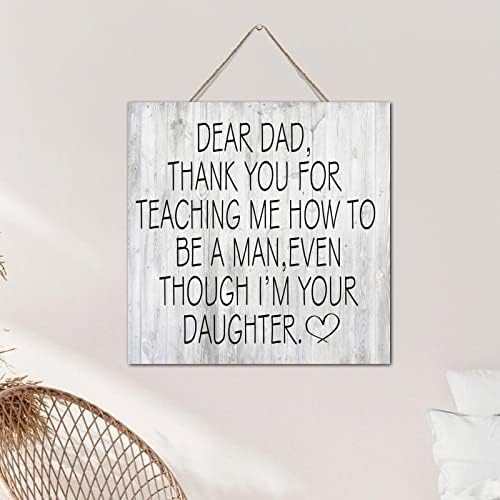 Персонализирано Дрво Знак Тато ви Благодарам Што Ме Научивте Како Да Бидам Маж Иако Јас Сум Твојата Ќерка Виси Ѕид Знак Антички