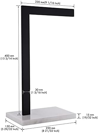 Држач ЗА Крпи КЕС Држач За Бања, Штанд За Крпи Со Мермерна Основа, Решетка За Пешкири Во Форма На Буквата Л, Мат Црна Од Нерѓосувачки Челик