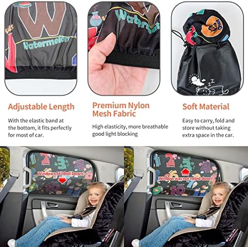 Movinpe Car Window Shade for Baby, 2-пакувања за дишење на задните прозорци, универзални нијанси на сонце, топлина и УВ блок, штит за приватност за деца бебиња за деца