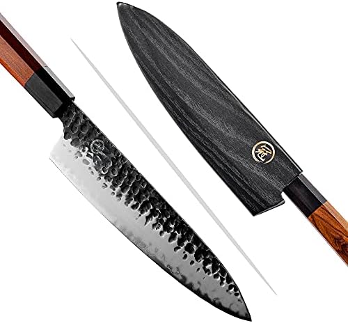 Готвач нож 8-инчен рачно изработен фалсификуван про јапонски остри AUS10 висок јаглерод 3-слој челичен кујнски месо од зеленчук суши gyuto сечење