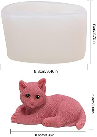 Калапи за изработка на калапи за мачки, 3Д за спиење мачки сапун, силиконски калапи од силиконски калапи за свеќа за сапун со свеќи, правејќи животински епоксиден ка