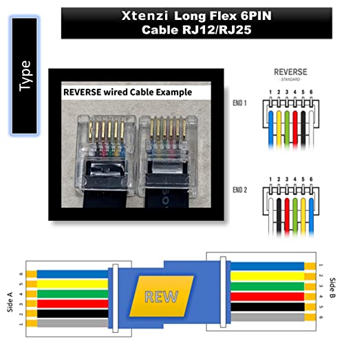 Centenzi 6Pin Flex Cable XTFC Wire Wire додаток XT91672 за засилувач на далечински бас, компатибилен со JBL Basspro SL микро нано засилувачи