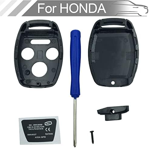 Нов 4 копче со копче FOB FOB SHELL CASE одговара за Honda Civic Accore Ex Pilot Fit Ceyless Ceyless Влез за далечински клуч Замена на куќиште со шрафцигер со шрафцигер