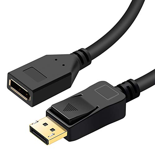 Bolaazul DisplayPort 1.2 Продолжен кабел 2K/144Hz 4K/60Hz, DisplayPort MALE за да се прикаже женски кабел DP машко до женски кабел за продолжување на кабелот 1,8m/6ft Не поддржува индекс на вентил
