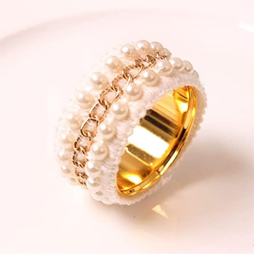N/A 12pcs DIY бисер ланец со салфетки прстени од чипка ткаенини од салфетки Електроплетирани прстени од салфетка