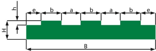 GT3.3 15x2m Амеметриски метрички GT Type Type Chain Guide за троен ланец, 12B-3 / 60-3 големина на ланец, ширина од 60 mm, висина од 15 mm,